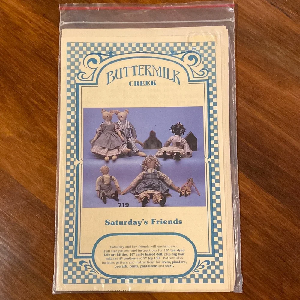NEW Buttermilk Creek Country Pattern Saturday Friends Dolls Uncut Cottageco…